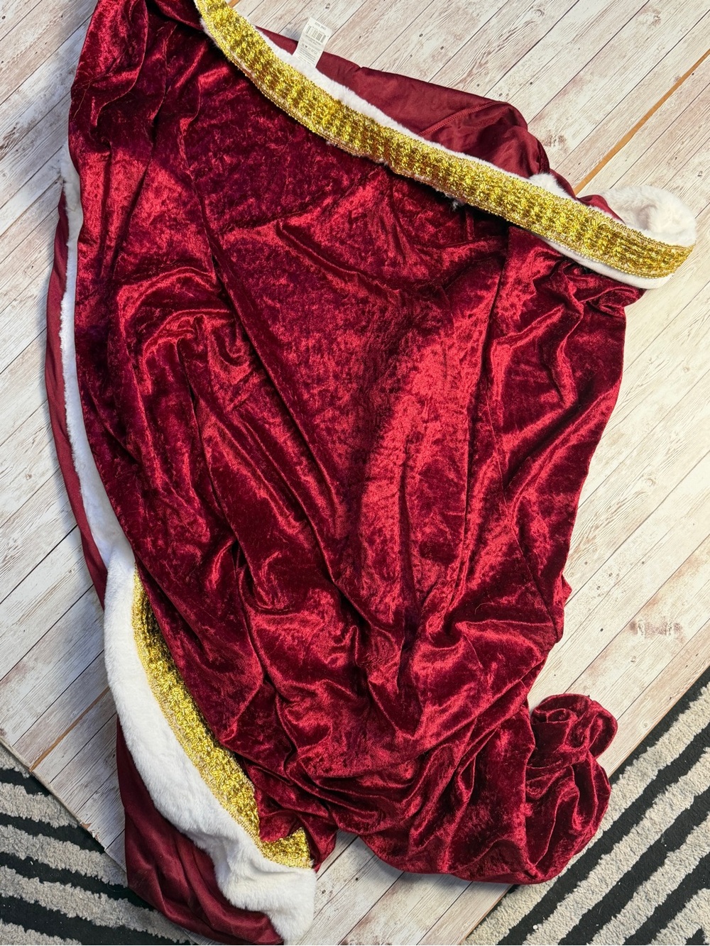 Velvet king or queen Robe with Faux Fur Trim - Red